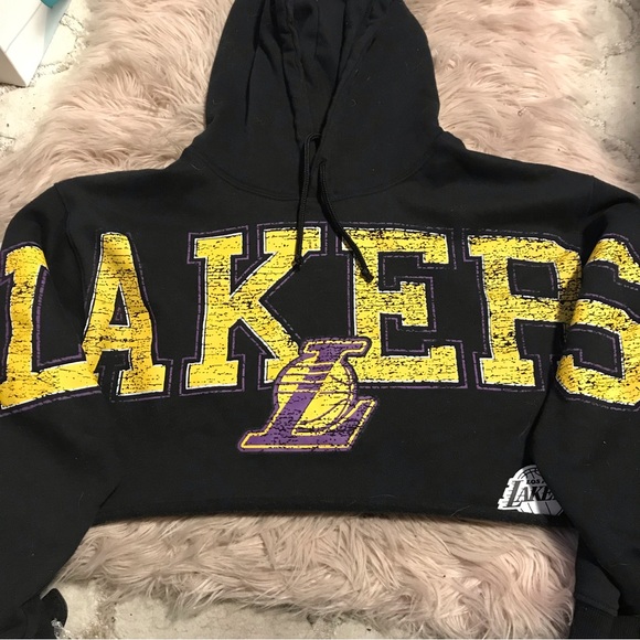 NBA Tops - [2 for $30]NBA LA Lakers Cropped Hoodie | Med | EUC ⛹️‍♀️🏀